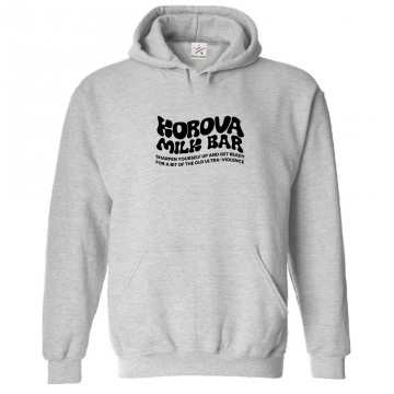 Korova Milk Bar Classic Unisex Kids and Adults Pullover Hoodie for Crime Thriller Clockwork Fans